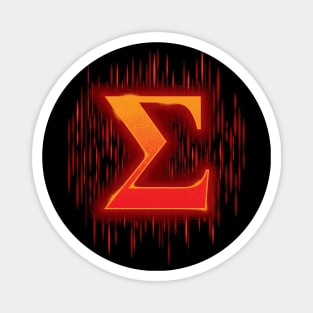 Greek Sigma - Orangey Red Magnet